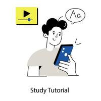 Trendy Study Tutorial vector