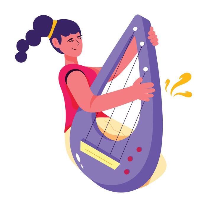 Harp Player Vector Art, Icons, and Graphics for Free Download
