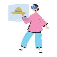 Trendy VR Shopping vector