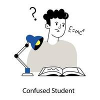 Trendy Confused Student vector