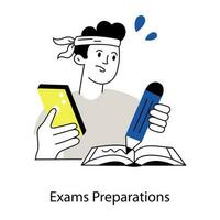 Trendy Exam Preparations vector