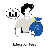 Trendy Education Fees vector