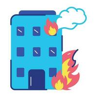 Trendy Burning Building vector