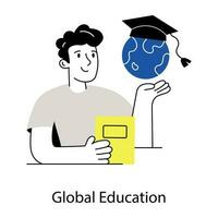 Trendy Global Education vector