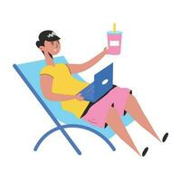 Trendy Vacation Work vector