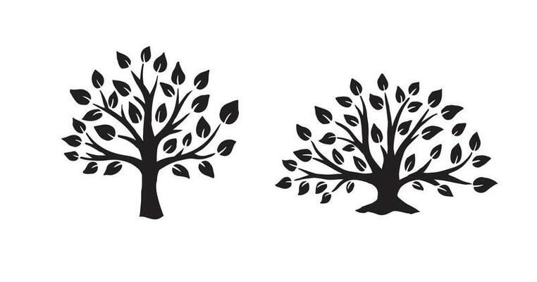 Eco silhouette theme icons.Tree of life creative logo template, vector isolated on white.