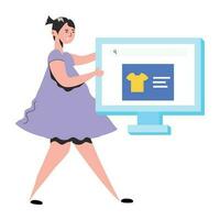 compras en línea de moda vector