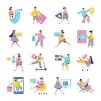 Set of Flat Shopping Illustrations vector