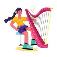 Trendy Harpist Concepts vector