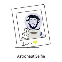 Trendy Astronaut Selfie vector