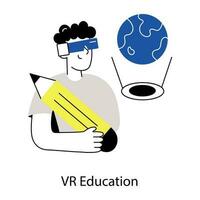 Trendy VR Education vector