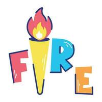 Treney Fire Typography vector