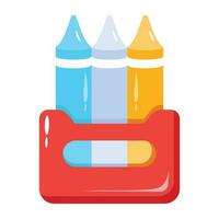 Trendy Crayons Box vector
