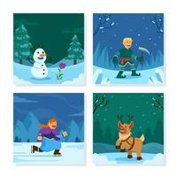 Fantastic Magical Snow Scenery vector