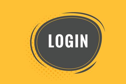 Log In Button. Speech Bubble, Banner Label Login vector