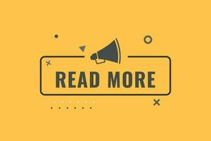 Read More Button. Speech Bubble, Banner Label Read More vector