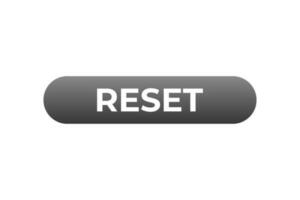 Reset Button. Speech Bubble, Banner Label Reset vector