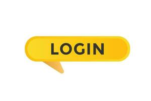 Log In Button. Speech Bubble, Banner Label Login vector