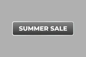 Summer Sale Button. Speech Bubble, Banner Label Summer Sale vector