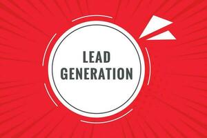 Lead Generation Button. Speech Bubble, Banner Label Lead Generation vector