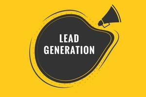 Lead Generation Button. Speech Bubble, Banner Label Lead Generation vector