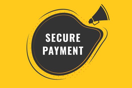 seguro pago botón. habla burbuja, bandera etiqueta seguro pago vector