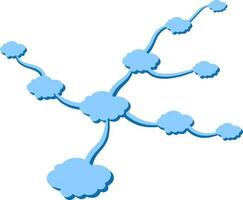 Cloud shaped mind map infographic illustration. Design concept with clouds for your presentation or report. vector