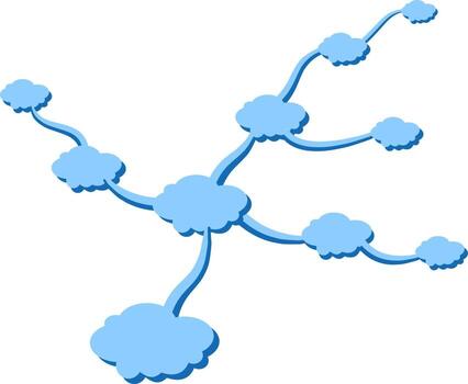 Cloud shaped mind map infographic illustration. Design concept with clouds for your presentation or report. vector
