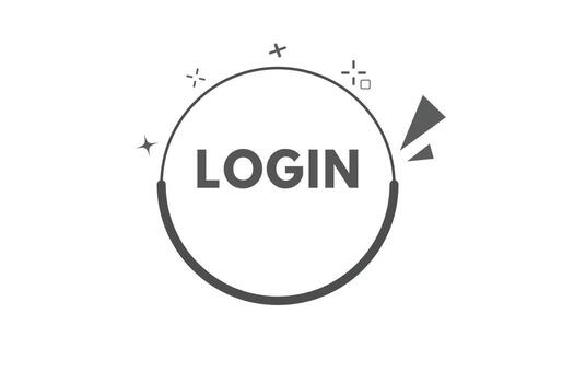 Log In Button. Speech Bubble, Banner Label Login vector