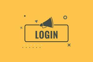 Log In Button. Speech Bubble, Banner Label Login vector