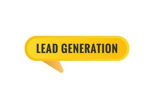 Lead Generation Button. Speech Bubble, Banner Label Lead Generation vector