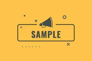 Sample Button. Speech Bubble, Banner Label Sample vector