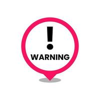 Warning danger red icon callout label badge sign design vector