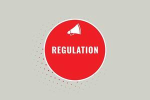 regulación botón. habla burbuja, bandera etiqueta regulación vector