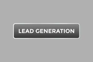 Lead Generation Button. Speech Bubble, Banner Label Lead Generation vector