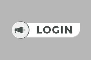 Log In Button. Speech Bubble, Banner Label Login vector