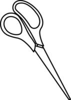 vector linear scissors icon, school and office supplies, back to school, doodle and sketch