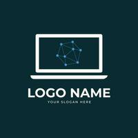 Laptop logo design vector template
