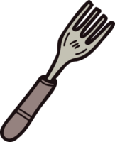hand- getrokken vork in tekening stijl png