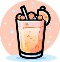 Hand Drawn refreshing juice in doodle style png