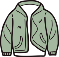 mano dibujado linda chaquetas para hombres en garabatear estilo png