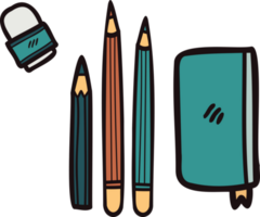 Hand Drawn stationery in flat lay style png
