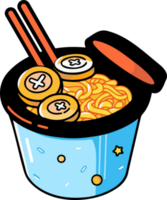 Hand Drawn instant noodles in doodle style png