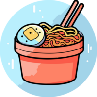 Hand Drawn instant noodles in doodle style png