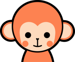 Hand Drawn cute monkey in doodle style png