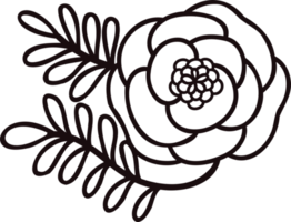 Hand Drawn flowers with twigs in doodle style png