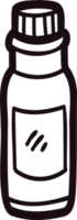 Hand Drawn bottle in doodle style png