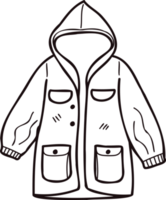 Hand Drawn cute raincoat in doodle style png