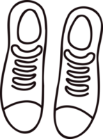 Hand Drawn cute sneakers in doodle style png