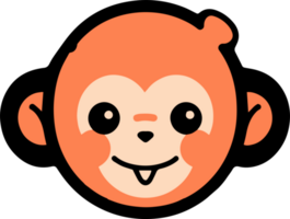 Hand Drawn cute monkey in doodle style png